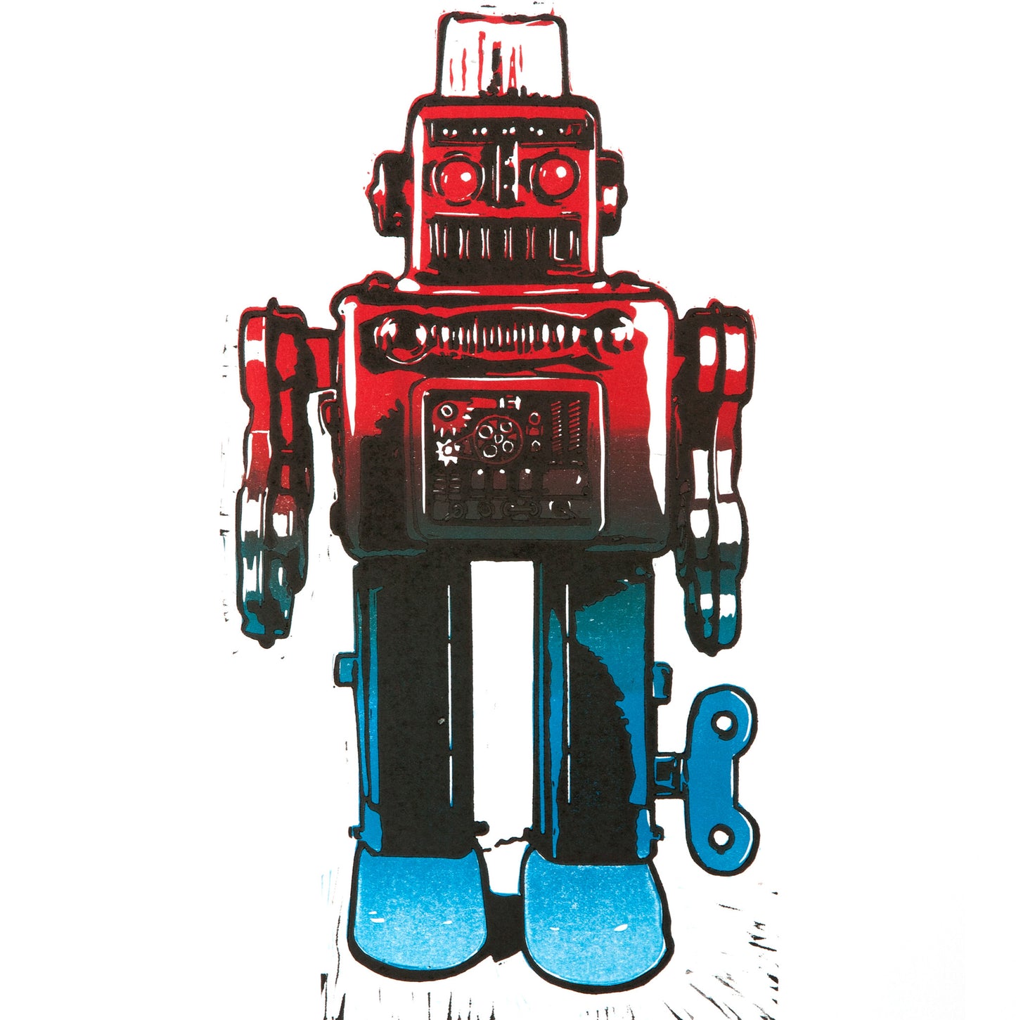 Linocut – Retro-Bot