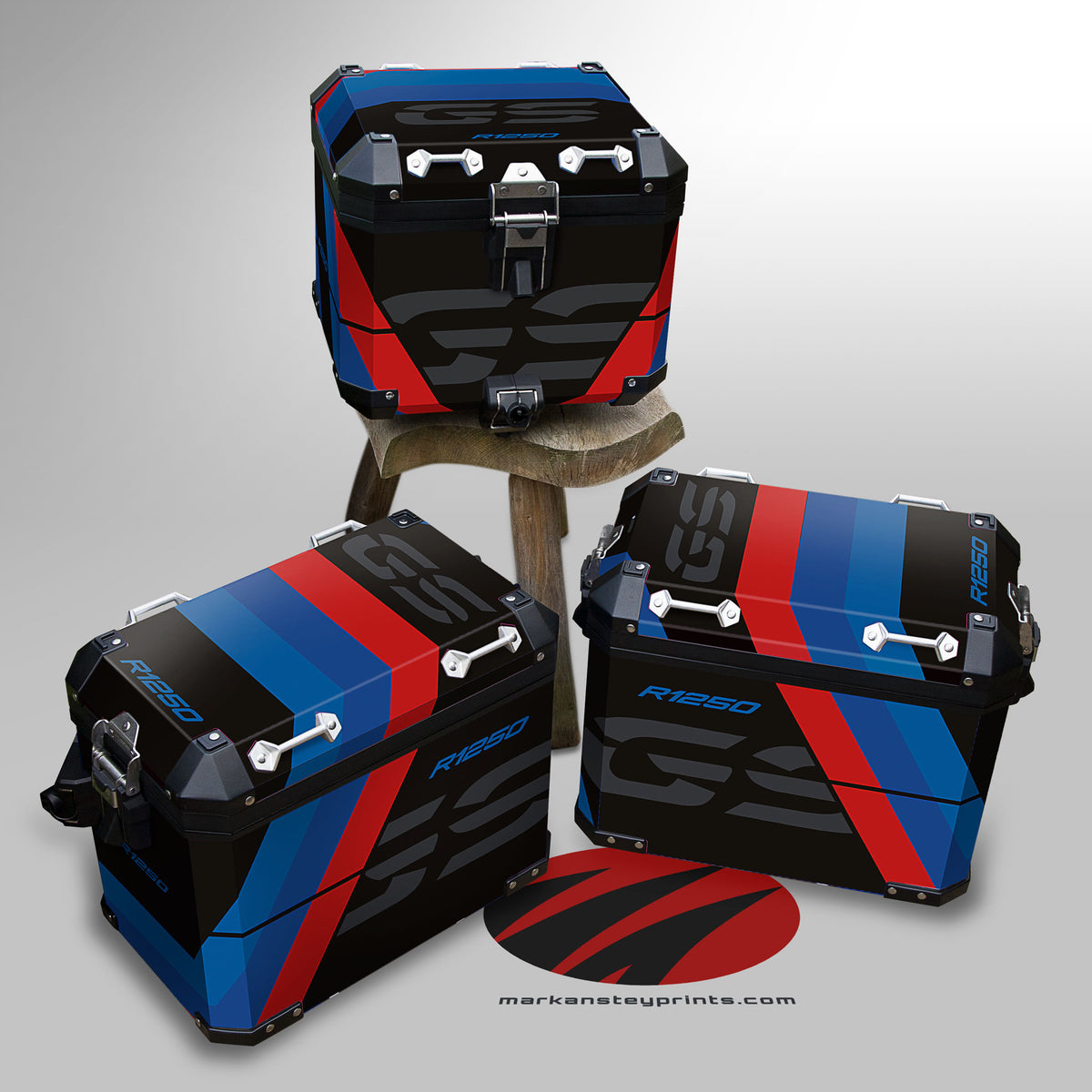Gs Rallye Box Stiker BMW R1250 GSA Rallye 3 Stripes Panniers & Top Box Decals – Mark Anstey ...