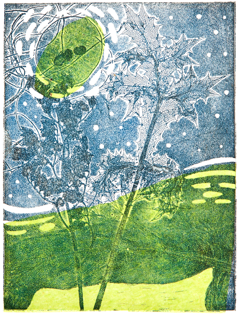 Etching with Chine-Collé – Starry Night