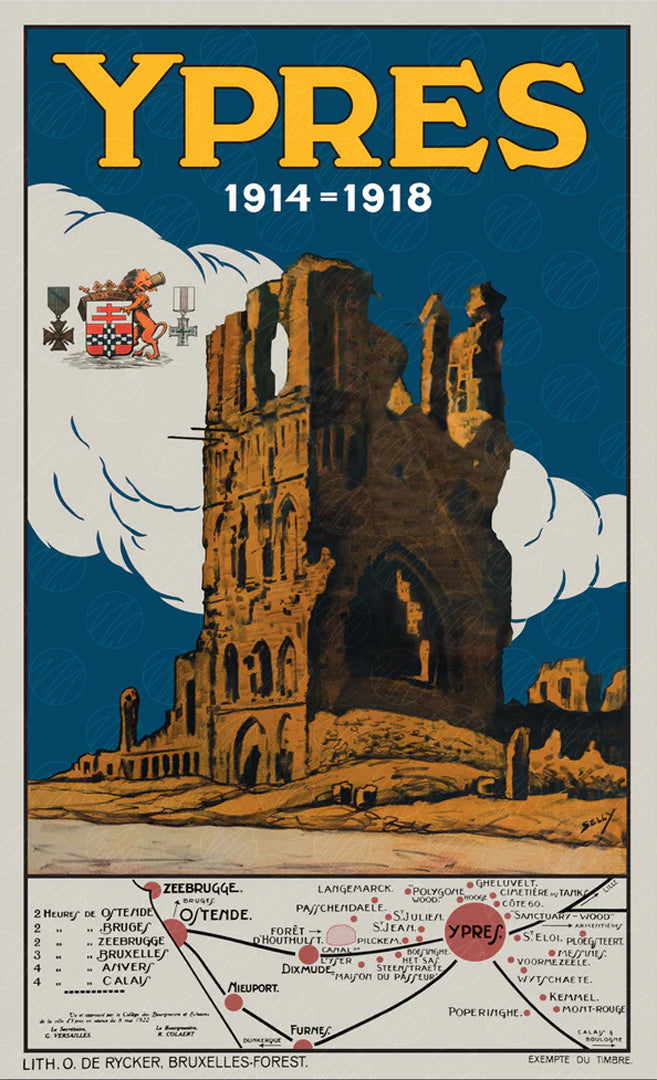 Ypres Cloth Hall 1914-18 WW1 Print